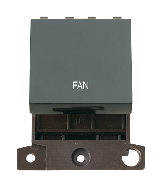 Click MiniGrid MD022BKFN Black 20A Double Pole Fan Switch Module