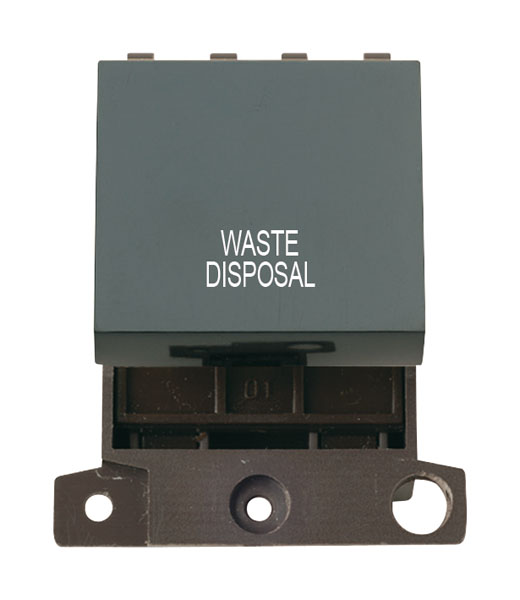 Click MiniGrid MD022BKWD Black 20A Double Pole Waste Disposal Switch Module
