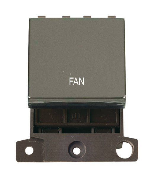Click MiniGrid MD022BNFN Black Nickel 20A Double Pole Fan Switch Module