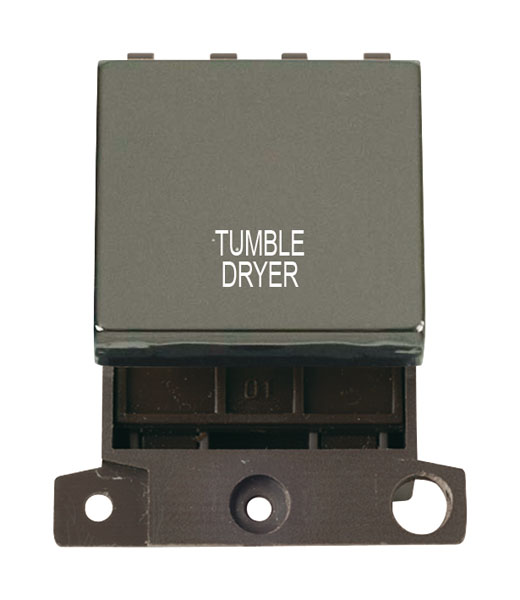 Click MiniGrid MD022BNTD Black Nickel 20A Double Pole Tumble Dryer Switch Module