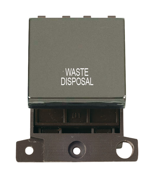 Click MiniGrid MD022BNWD Black Nickel 20A Double Pole Waste Disposal Switch Module