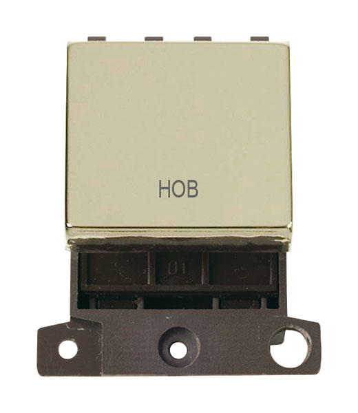 Click MiniGrid MD022BRHB Polished Brass 20A Double Pole Hob Switch Module