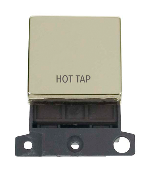 Click MiniGrid MD022BRHT Polished Brass 20A Double Pole Hot Tap Switch Module