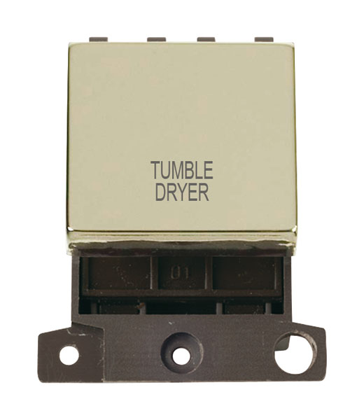 Click MiniGrid MD022BRTD Polished Brass 20A Double Pole Tumble Dryer Switch Module