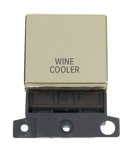 Click MiniGrid MD022BRWC Polished Brass 20A Double Pole Wine Cooler Switch Module
