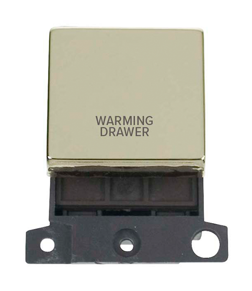 Click MiniGrid MD022BRWDR Polished Brass 20A Double Pole Warming Drawer Switch Module