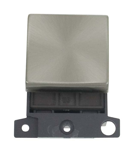Click MiniGrid MD022BS Brushed Steel 20A Double Pole Switch Module