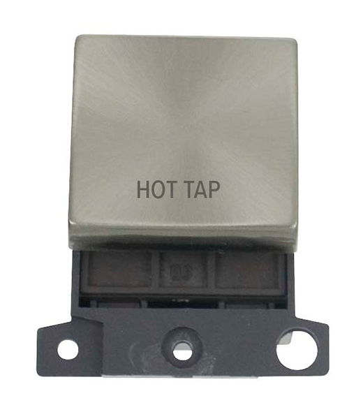 Click MiniGrid MD022BSHT Brushed Steel 20A Double Pole Hot Tap Switch Module