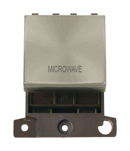 Click MiniGrid MD022BSMW Brushed Steel 20A Double Pole Microwave Switch Module