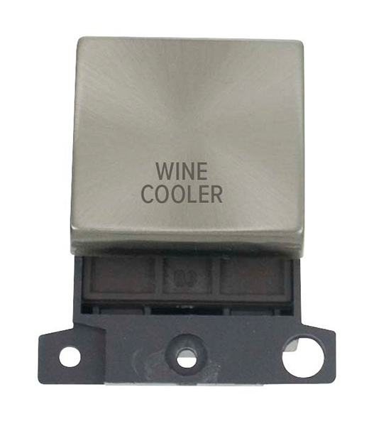 Click MiniGrid MD022BSWC Brushed Steel 20A Double Pole Wine Cooler Switch Module