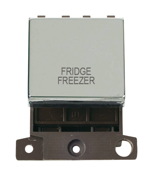 Click MiniGrid MD022CHFF Polished Chrome 20A Double Pole Fridge Freezer Switch Module