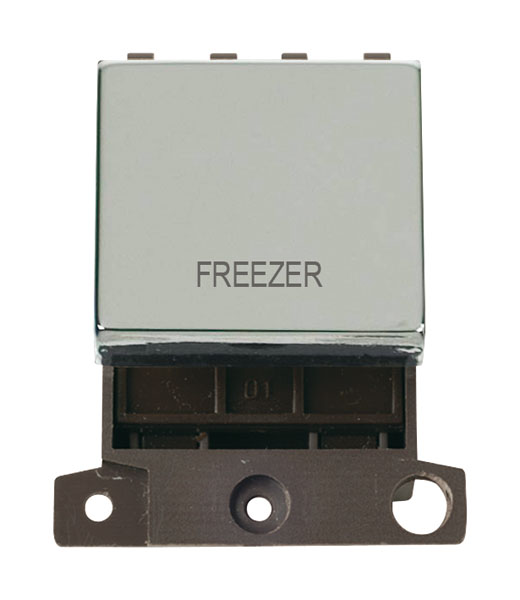 Click MiniGrid MD022CHFZ Polished Chrome 20A Double Pole Freezer Switch Module