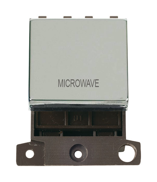 Click MiniGrid MD022CHMW Polished Chrome 20A Double Pole Microwave Switch Module