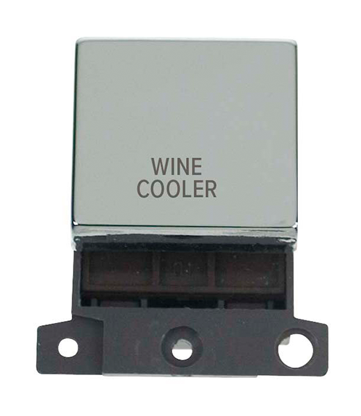Click MiniGrid MD022CHWC Polished Chrome 20A Double Pole Wine Cooler Switch Module