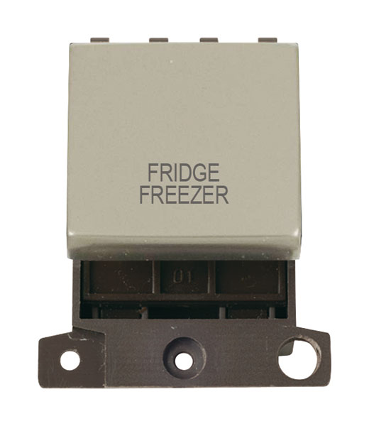 Click MiniGrid MD022PNFF Pearl Nickel 20A Double Pole Fridge Freezer Switch Module