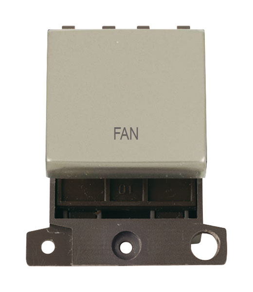 Click MiniGrid MD022PNFN Pearl Nickel 20A Double Pole Fan Switch Module