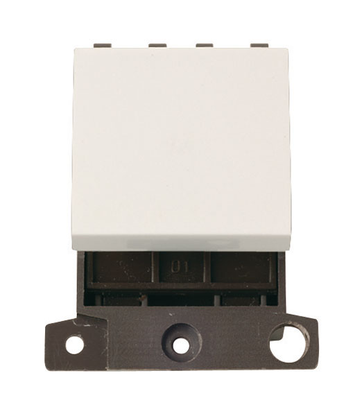 Click MiniGrid MD022PW Polar White 20A Double Pole Switch Module