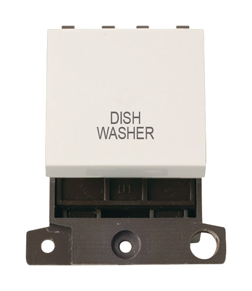 Click MiniGrid MD022PWDW Polar White 20A Double Pole Dishwasher Switch Module