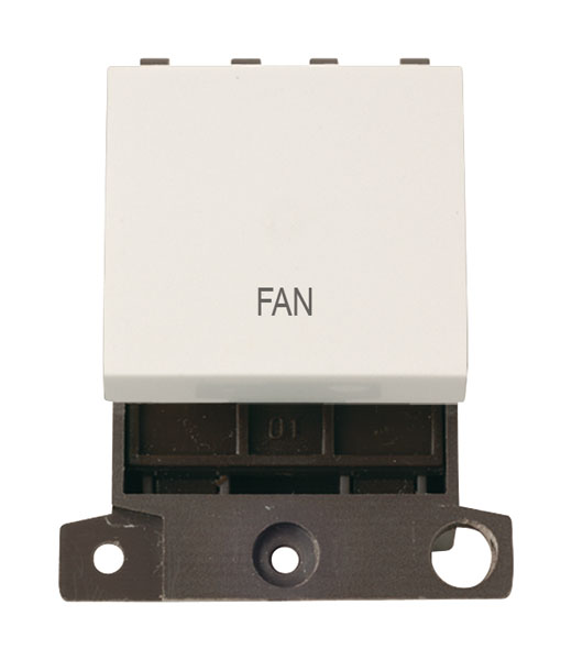 Click MiniGrid MD022PWFN Polar White 20A Double Pole Fan Switch Module