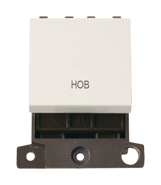 Click MiniGrid MD022PWHB Polar White 20A Double Pole Hob Switch Module