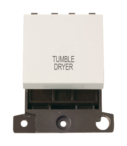 Click MiniGrid MD022PWTD Polar White 20A Double Pole Tumble Dryer Switch Module