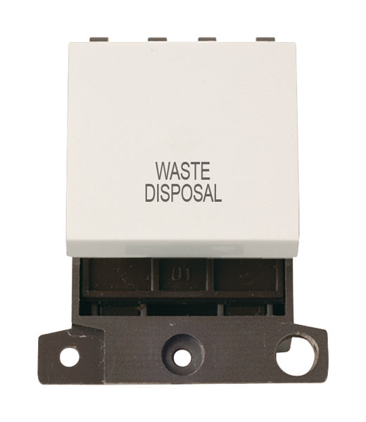 Click MiniGrid MD022PWWD Polar White 20A Double Pole Waste Disposal Switch Module