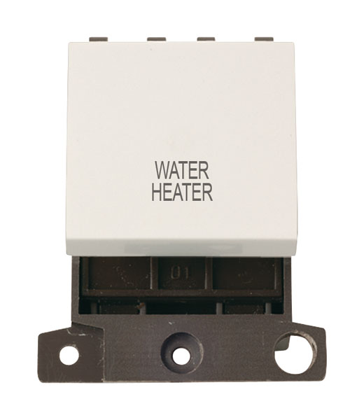 Click MiniGrid MD022PWWH Polar White 20A Double Pole Water Heater Switch Module