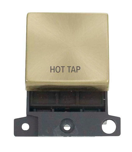Click MiniGrid MD022SBHT Satin Brass 20A Double Pole Hot Tap Switch Module