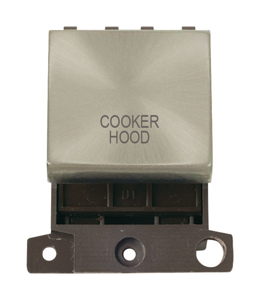 Click MiniGrid MD022SCCH Satin Chrome 20A Double Pole Cooker Hood Switch Module