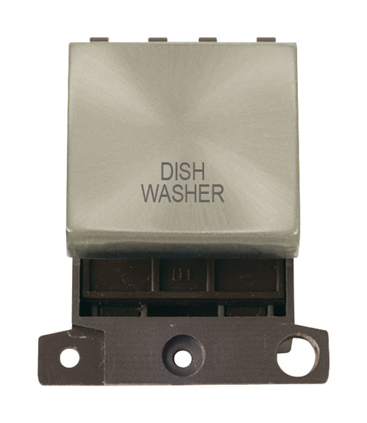 Click MiniGrid MD022SCDW Satin Chrome 20A Double Pole Dish Washer Switch Module