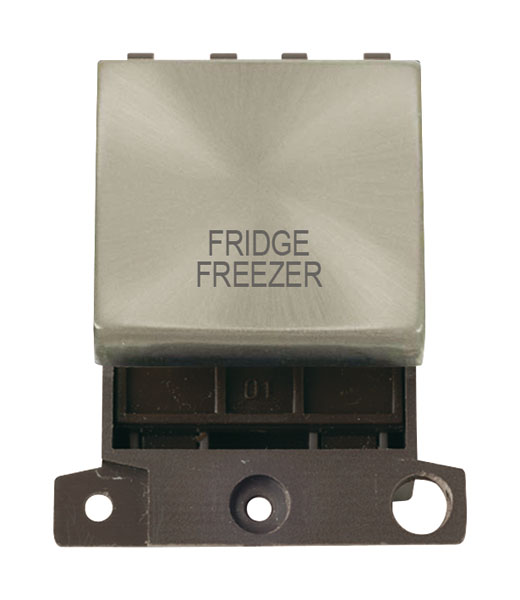 Click MiniGrid MD022SCFF Satin Chrome 20A Double Pole Fridge Freezer Switch Module