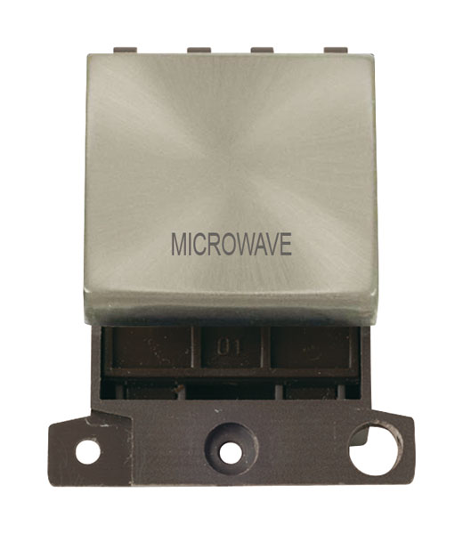 Click MiniGrid MD022SCMW Satin Chrome 20A Double Pole Microwave Switch Module
