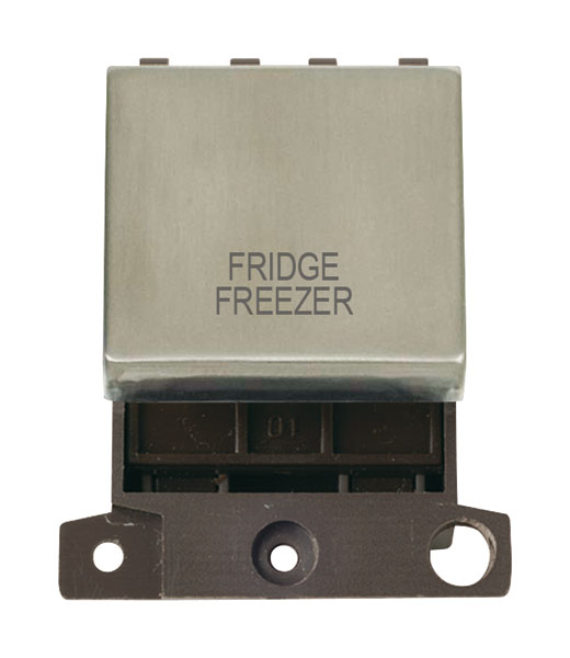 Click MiniGrid MD022SSFF Stainless Steel 20A Double Pole Fridge Freezer Switch Module