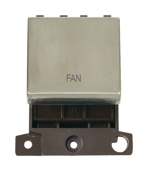 Click MiniGrid MD022SSFN Stainless Steel 20A Double Pole Fan Switch Module