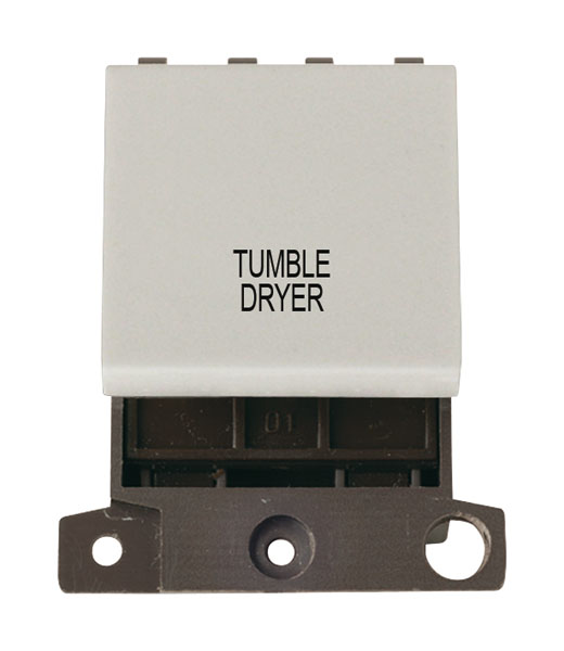 Click MiniGrid MD022WHTD White 20A Double Pole Tumble Dryer Switch Module