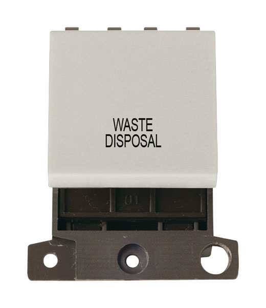 Click MiniGrid MD022WHWD White 20A Double Pole Waste Disposal Switch Module