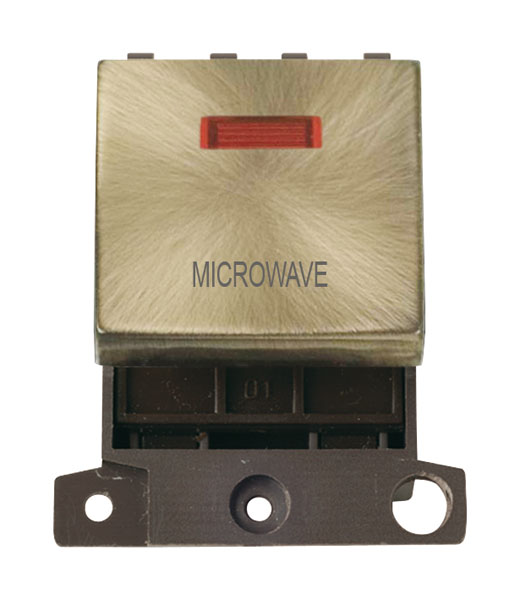 Click MiniGrid MD023ABMW Antique Brass DP Microwave Mod + Neon