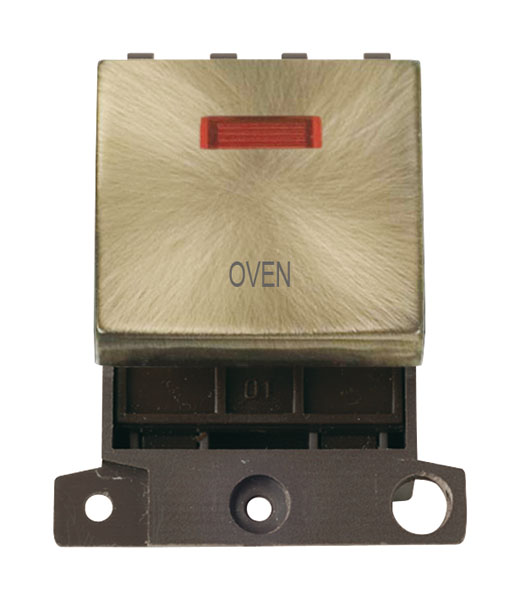 Click MiniGrid MD023ABOV Antique Brass DP Oven Module + Neon