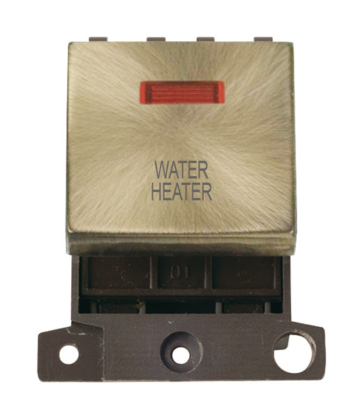 Click MiniGrid MD023ABWH Ant/Brass DP Water Heater Module Neon