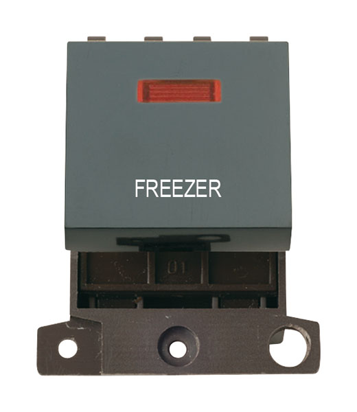 Click MiniGrid MD023BKFZ Black 20A Double Pole Freezer Switch Module with Neon