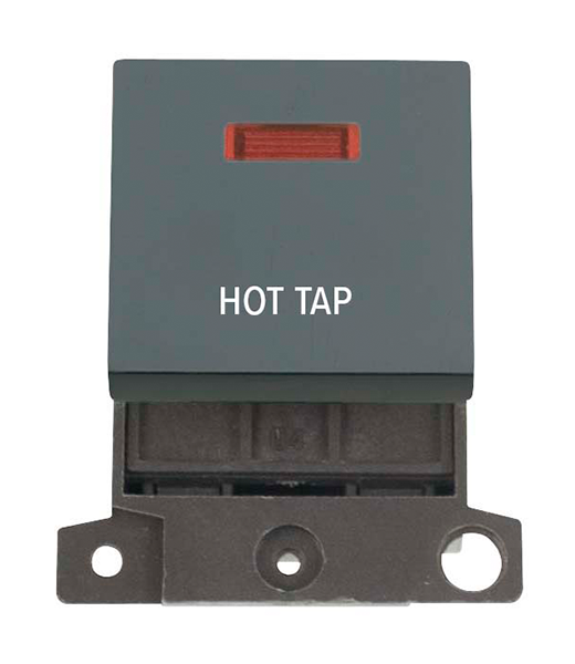 Click MiniGrid MD023BKHT Black 20A Double Pole Hot Tap Switch Module with Neon
