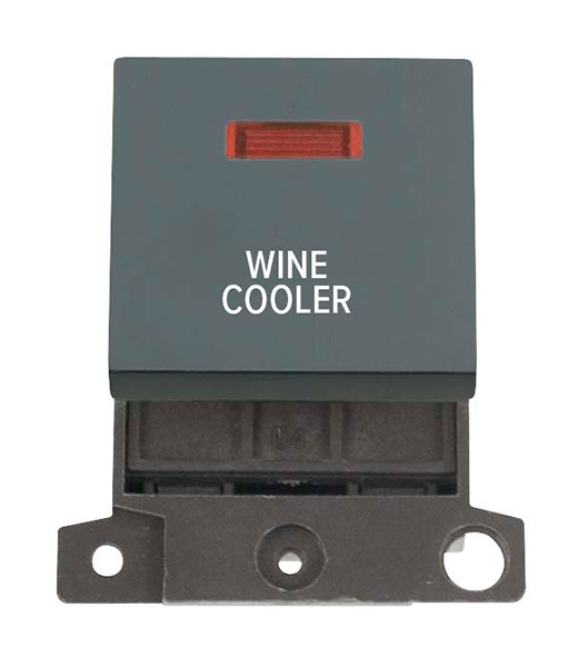 Click MiniGrid MD023BKWC Black 20A Double Pole Wine Cooler Switch Module with Neon