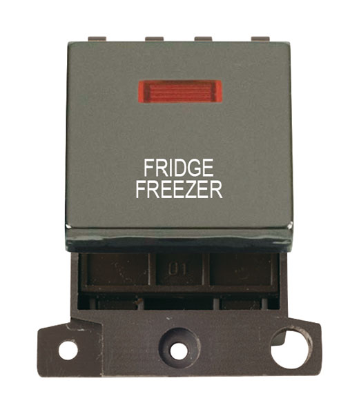 Click MiniGrid MD023BNFF Black Nickel 20A Double Pole Fridge Freezer Switch Module with Neon