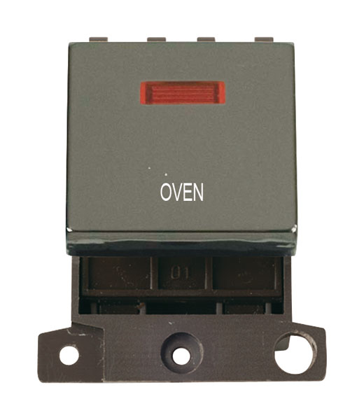 Click MiniGrid MD023BNOV Black Nickel 20A Double Pole Oven Switch Module with Neon