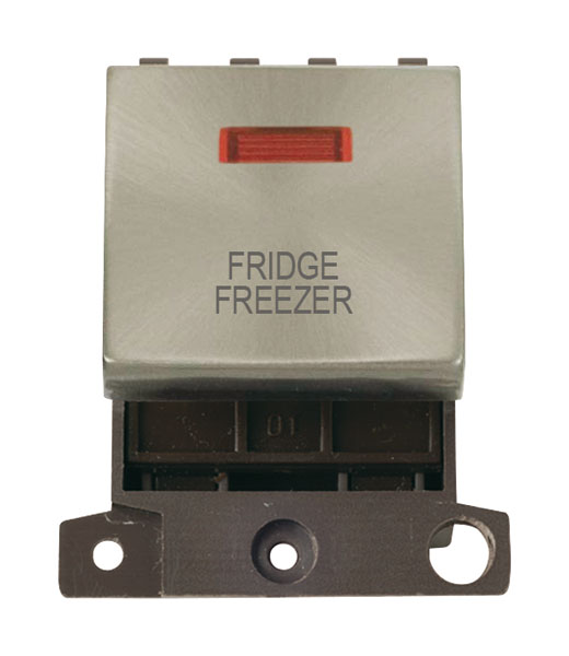 Click MiniGrid MD023BSFF B/Steel DP Fridge Freezer Module + Neon