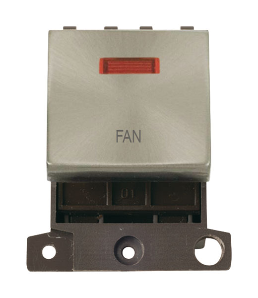 Click MiniGrid MD023BSFN Brushed Steel DP Fan Module + Neon