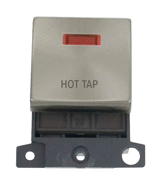 Click MiniGrid MD023BSHT Brushed Steel DP Hot Tap Module + Neon