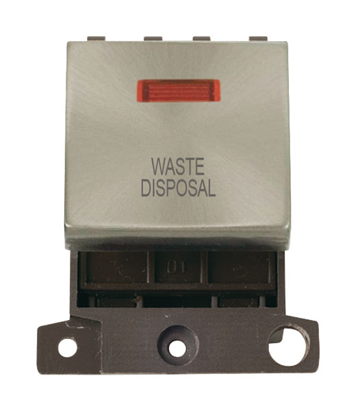 Click MiniGrid MD023BSWD B/Steel DP Waste Disposal Module + Neon