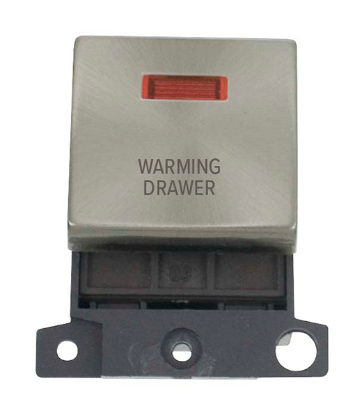 Click MiniGrid MD023BSWDR B/Steel DP Warming Drawer Module Neon