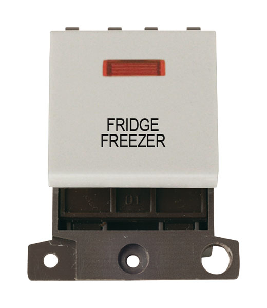 Click MiniGrid MD023WHFF White 20A Double Pole Fridge Freezer Switch Module with Neon